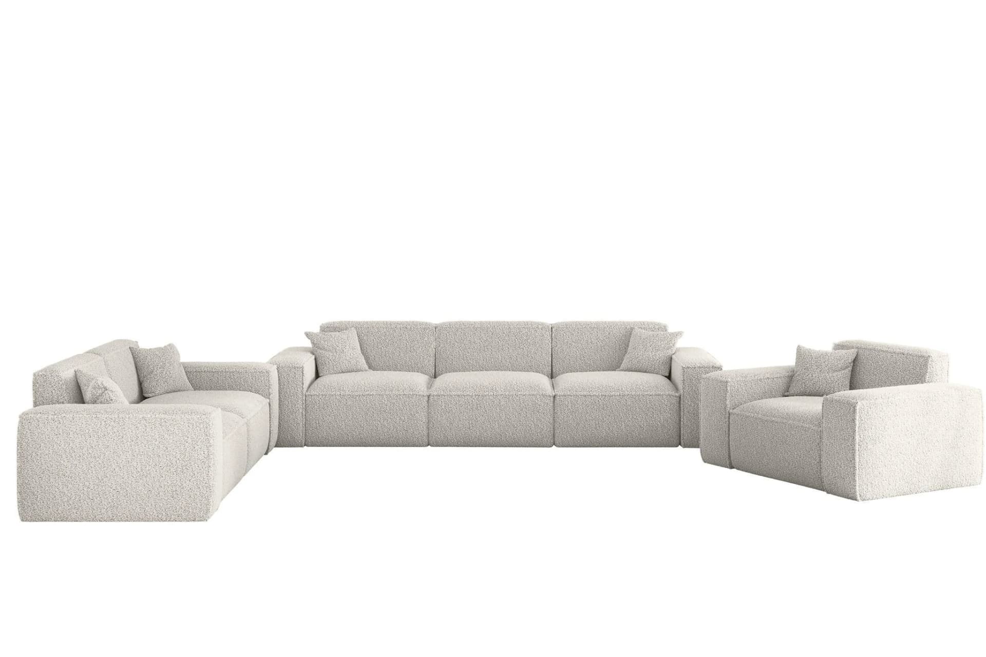 Fun Möbel SOFASET Celes Premium 3-2-1 In Sven Weiß