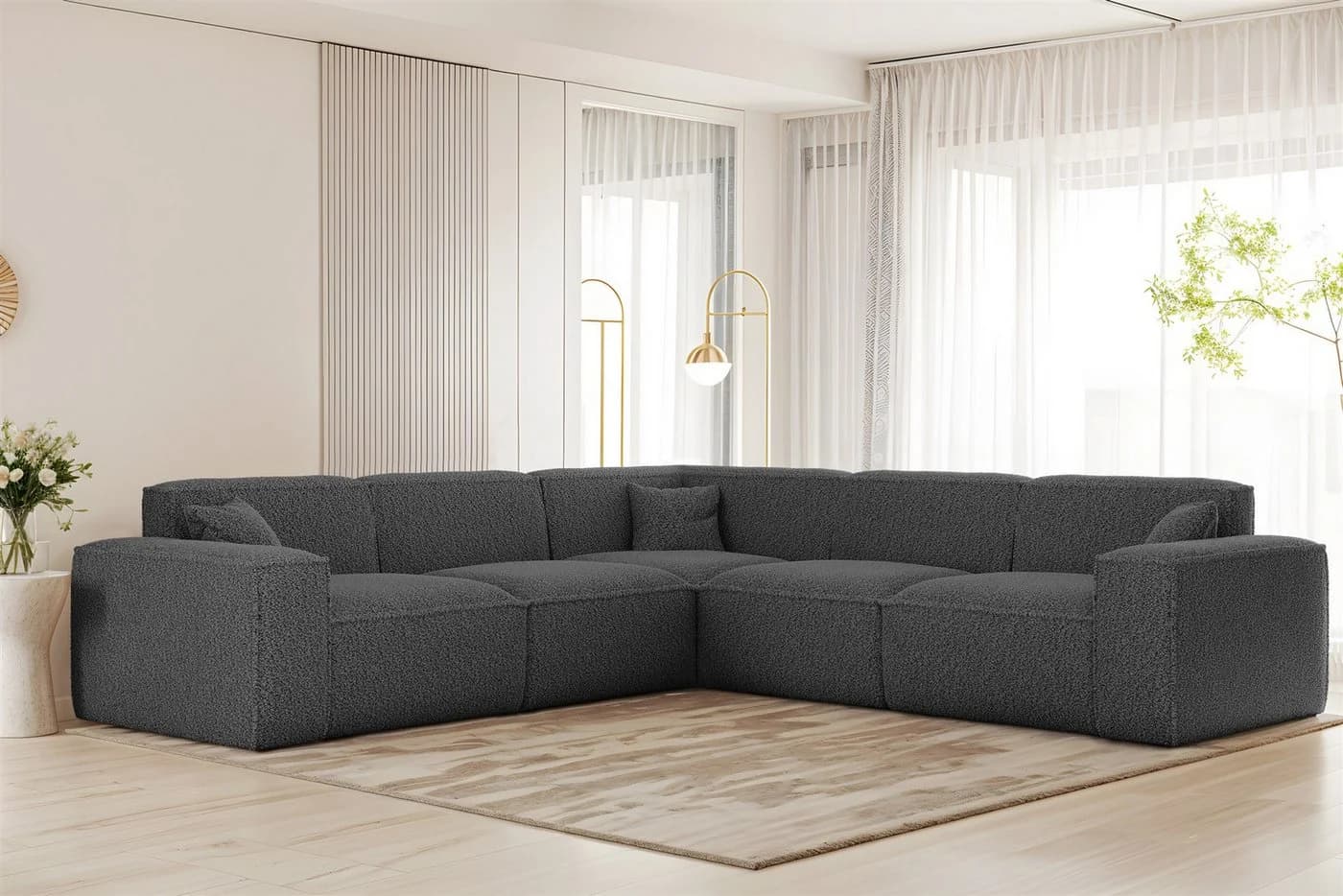 Fun Möbel Ecksofa Designersofa CELES PREMIUM Universal Stoff Sven - Bild 2