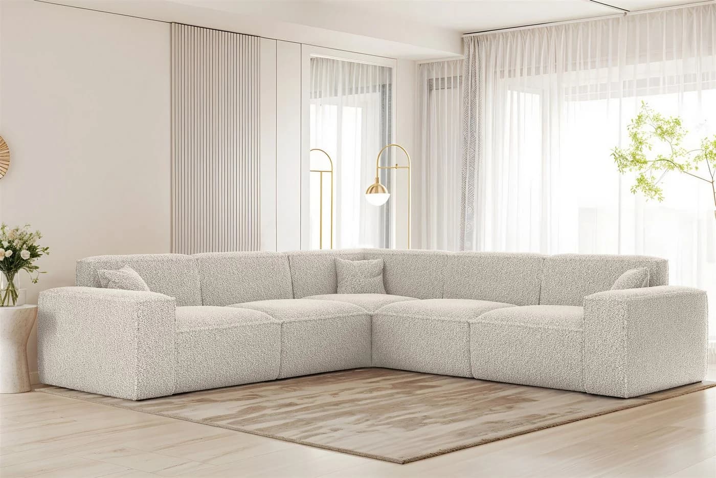 Fun Möbel Ecksofa Designersofa CELES PREMIUM Universal Stoff Sven - Bild 2
