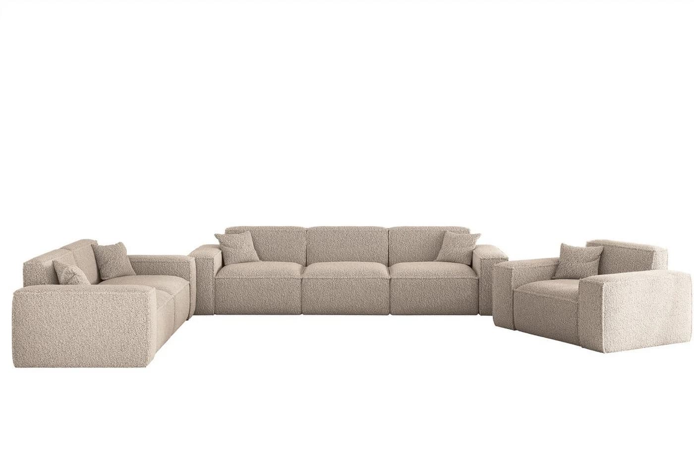 Fun Möbel Polstergarnitur Sofaset Designersofa FUN PEREZ PREMIUM 3-2-1 Stoff Sven - Bild 2