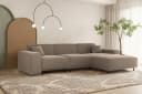 Fun Möbel Ecksofa GLORIA mit Ottomane in Stoff Taupe Bild 2