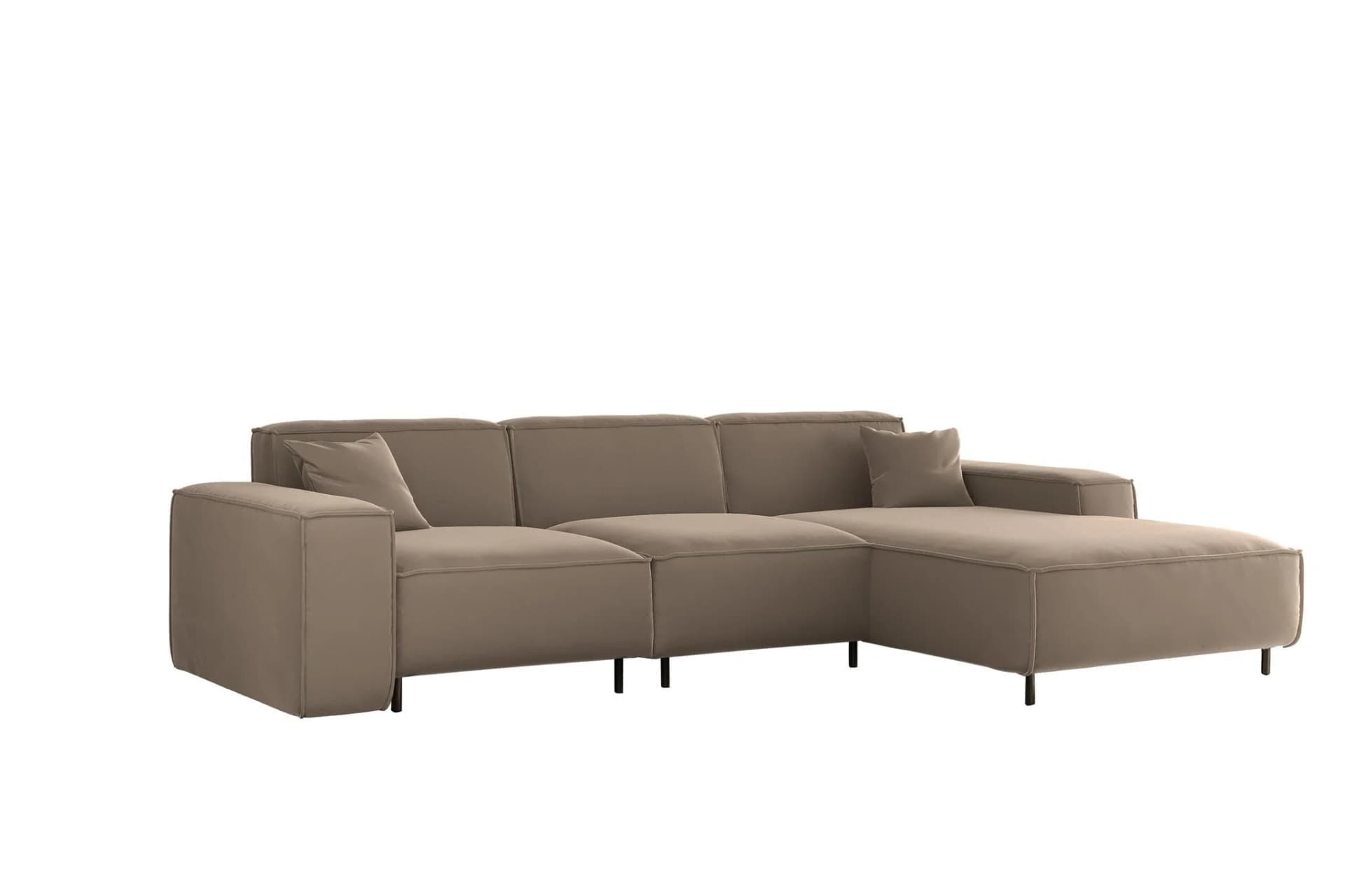 Fun Möbel Ecksofa GLORIA mit Ottomane in Stoff Taupe - Bild 4