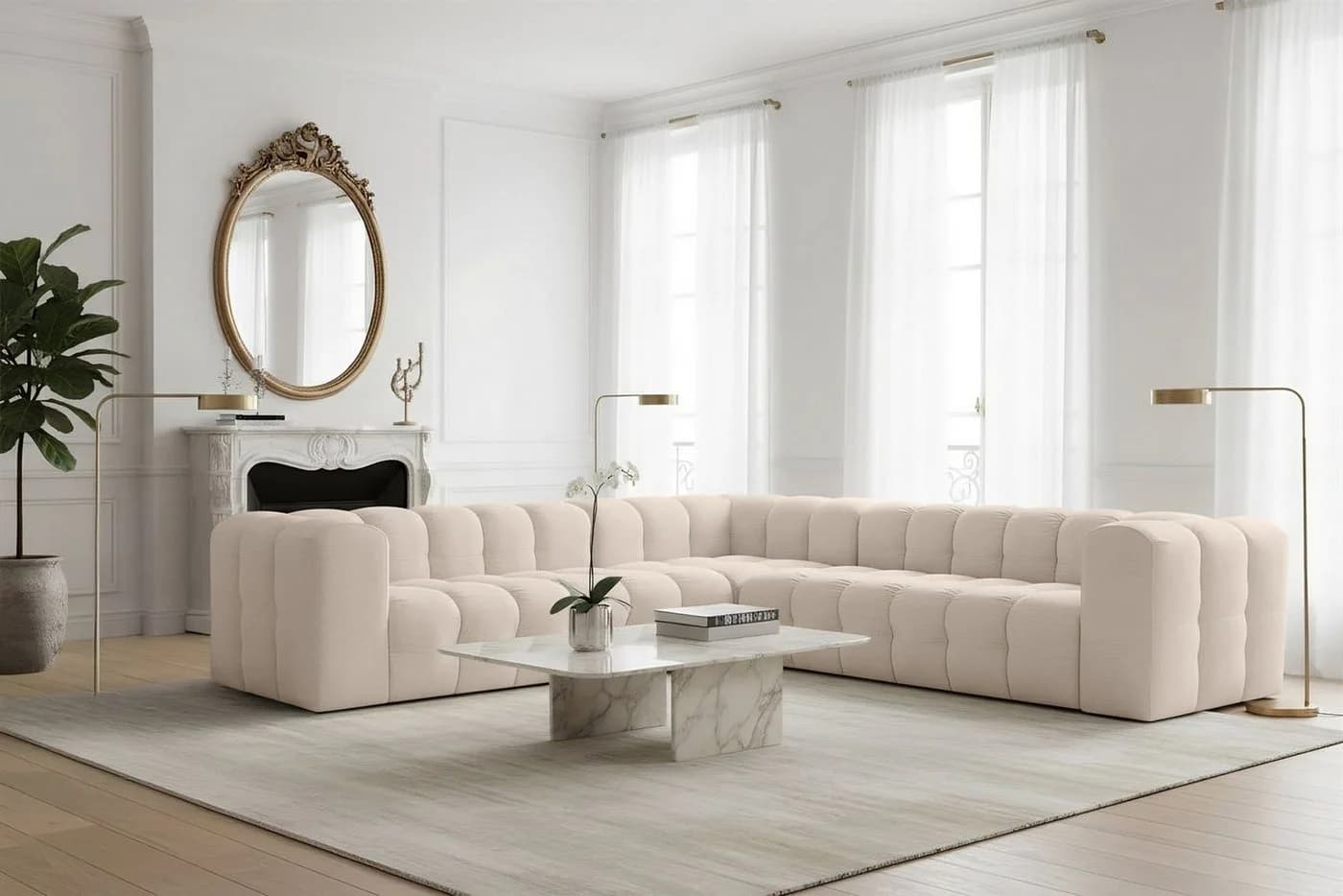Fun Möbel Ecksofa SOLVIE Universal 300cm Stoff Moly oder Tiffani - Bild 2