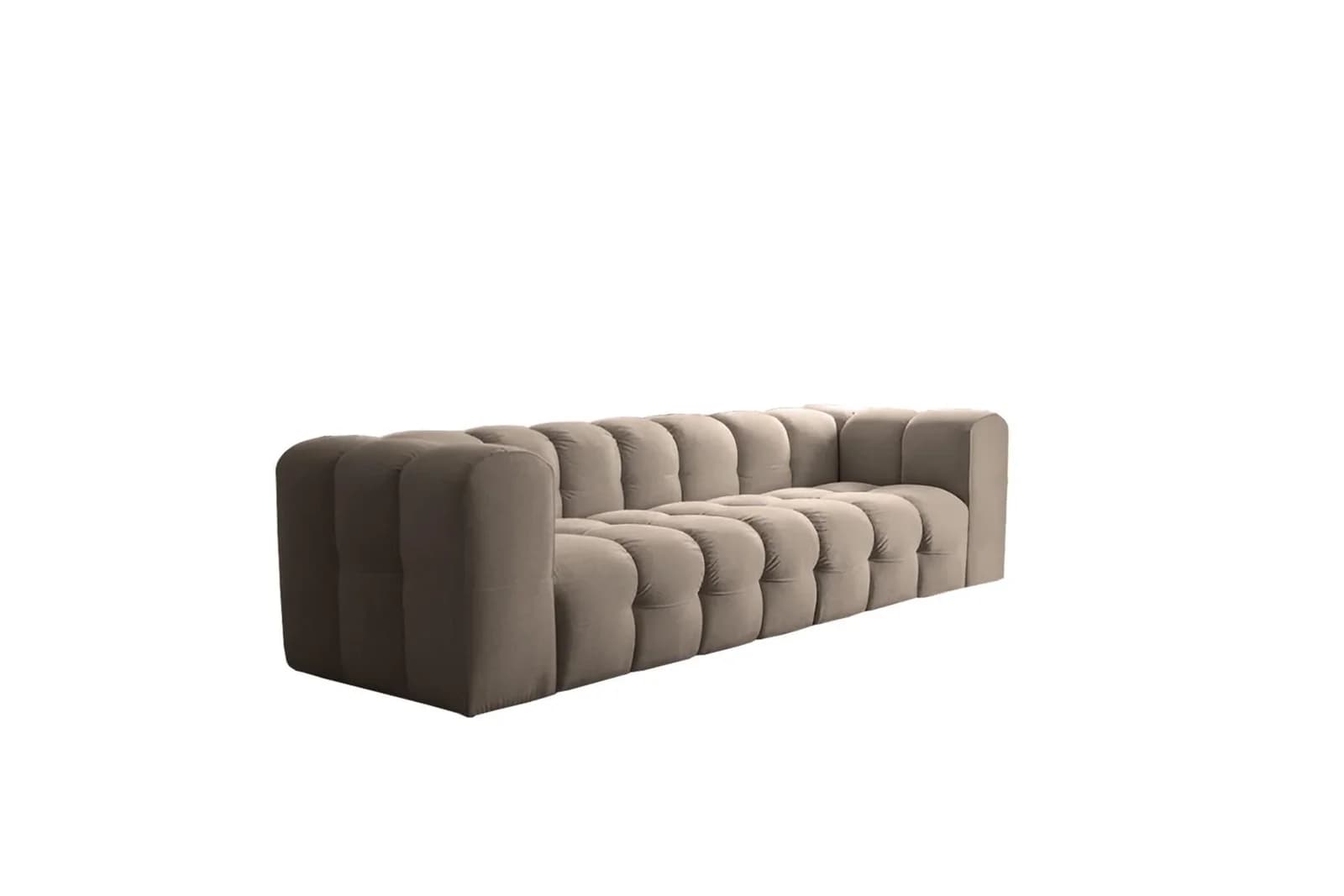 Fun Möbel 4-Sitzer Sofa Designersofa SOLVIE Stoff Moly oder Tiffani
