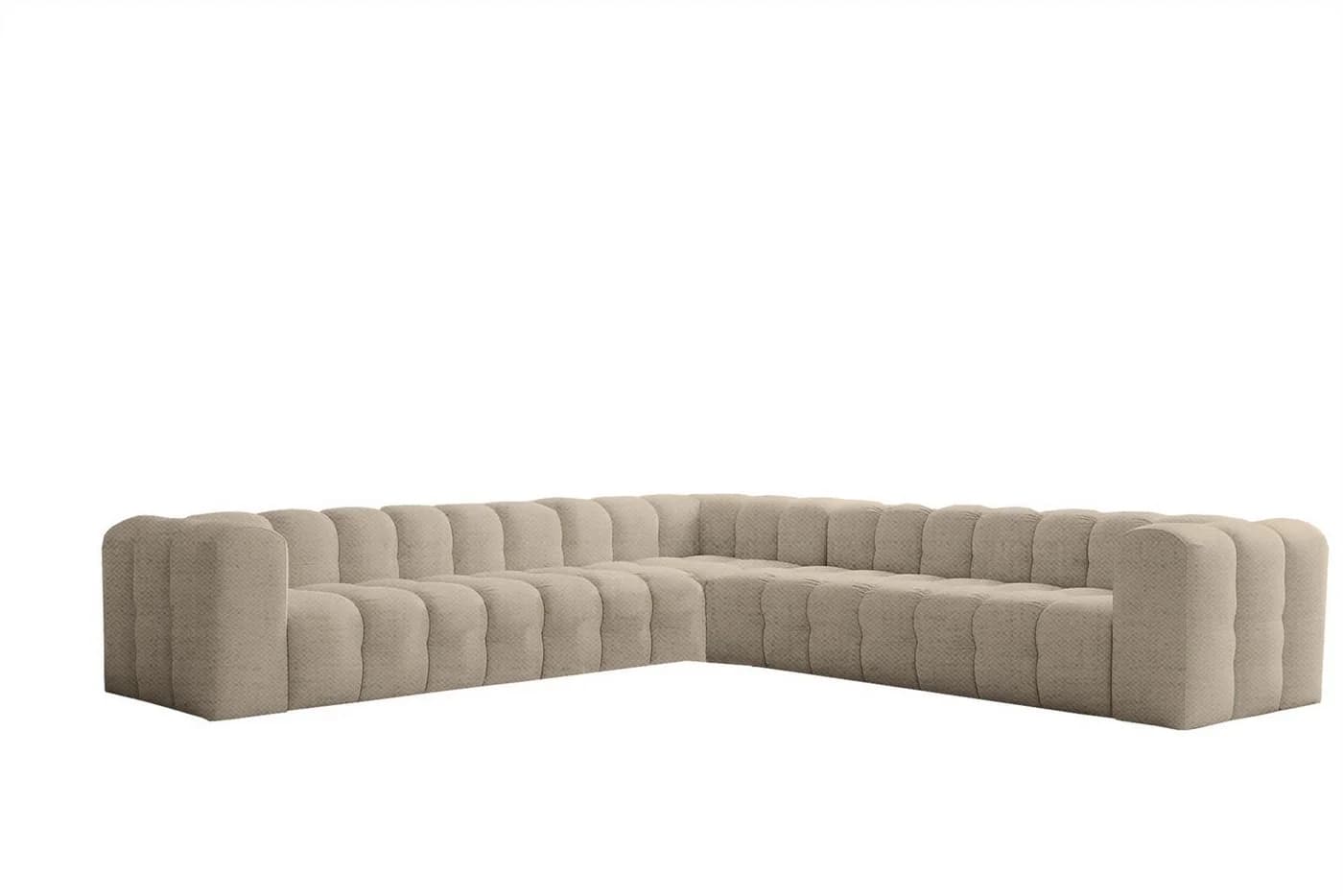 Fun Möbel Ecksofa Designersofa SOLVIE XL Universal 330cm Stoff Moly oder Tiffani
