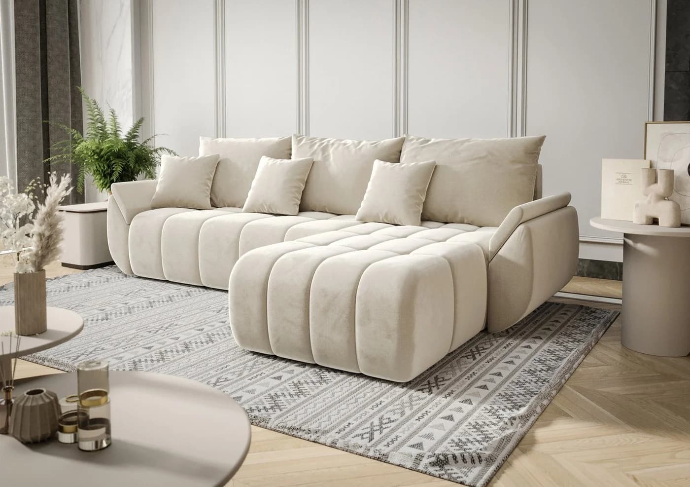 Fun Möbel Ecksofa Schlafsofa Louise Stoff Monolith - Bild 2