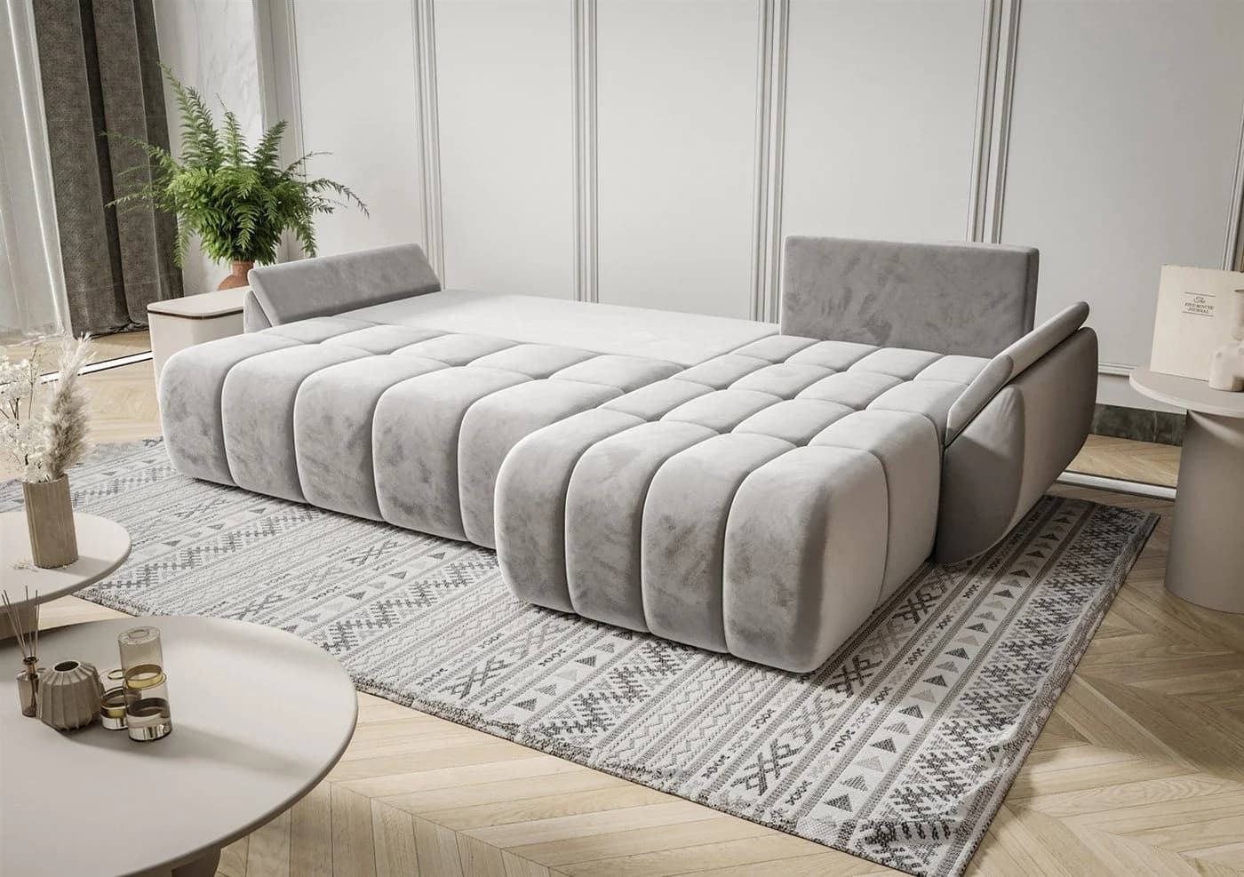 Fun Möbel Ecksofa Schlafsofa Louise Stoff Monolith - Bild 3