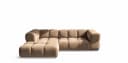 Fun Möbel Ecksofa BLANCHE Designersofa mit Ottomane in Stoff Bluvel oder Puente Bild 1
