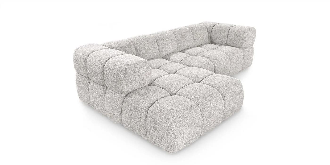 Fun Möbel Ecksofa BLANCHE Designersofa mit Ottomane in Stoff Bluvel oder Puente - Bild 3