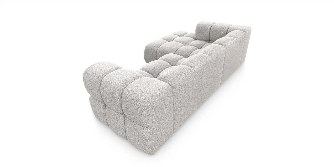 Fun Möbel Ecksofa BLANCHE Designersofa mit Ottomane in Stoff Bluvel oder Puente - Bild 4