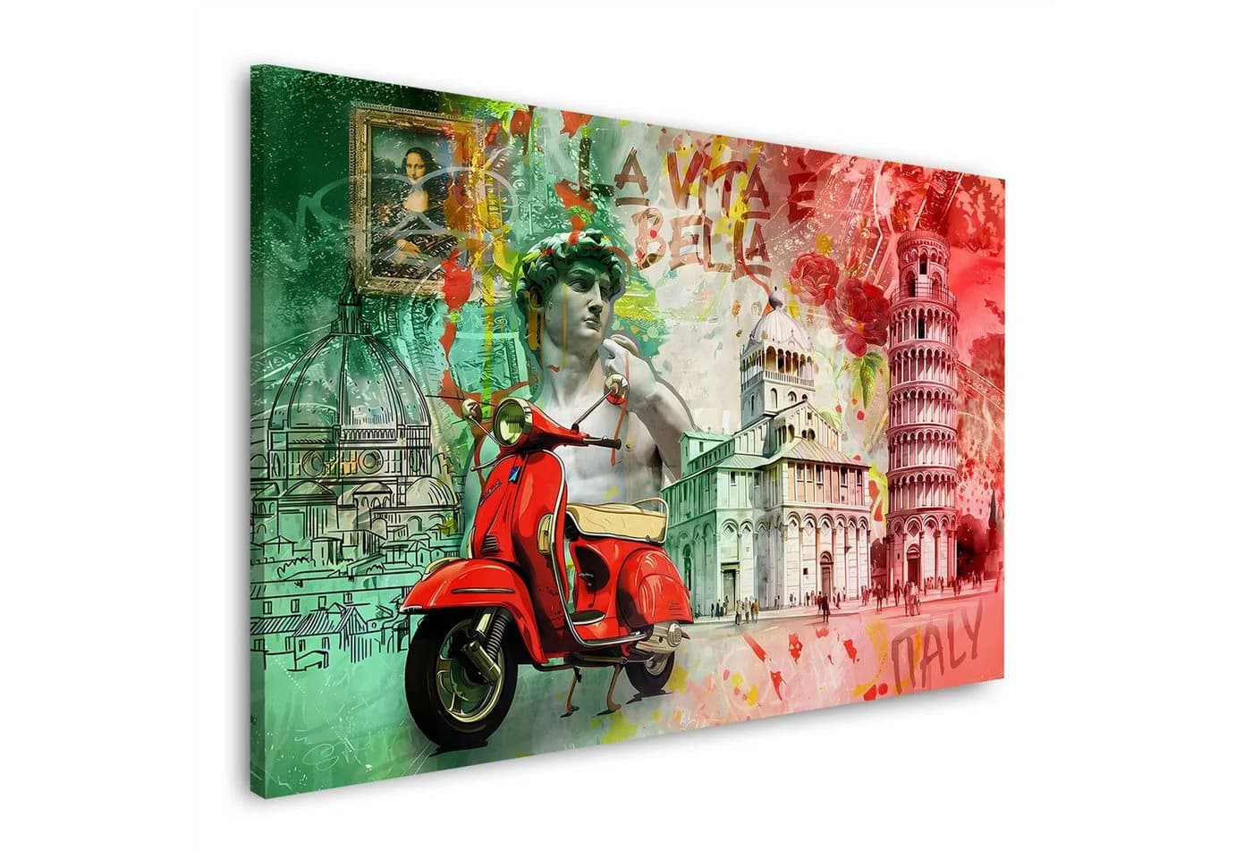Artedinoi Leinwandbild Roter Roller Pop Art Wandbild - Bild 2