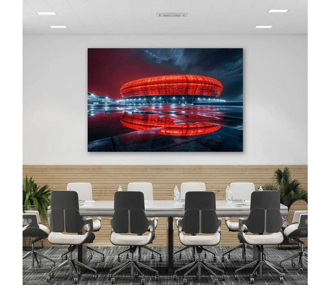 Artedinoi Leinwandbild Allianz Arena rot München Stadion - Bild 3