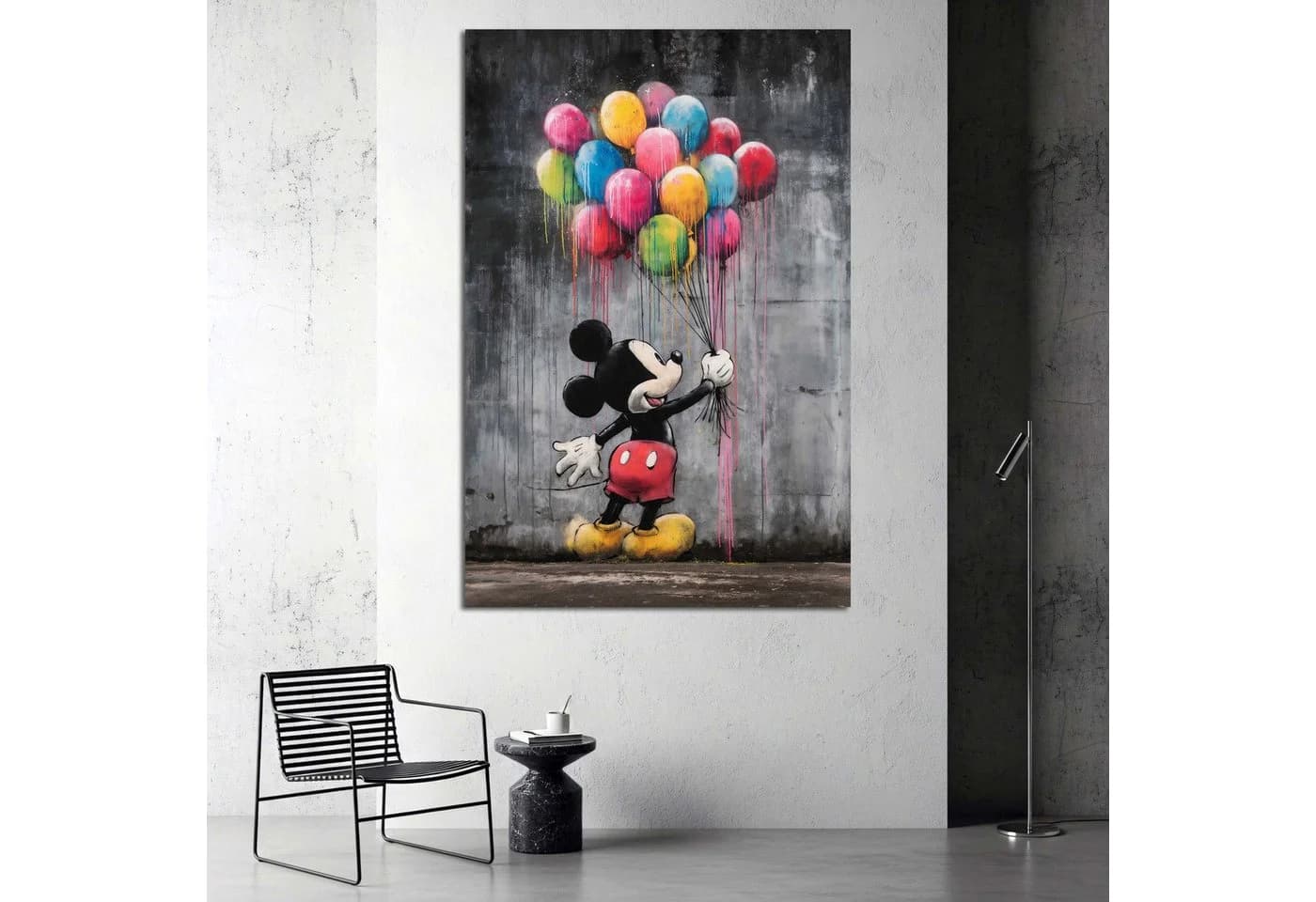 Artedinoi Leinwandbild Pop Art Comicfigur Maus XL Wanddeko
