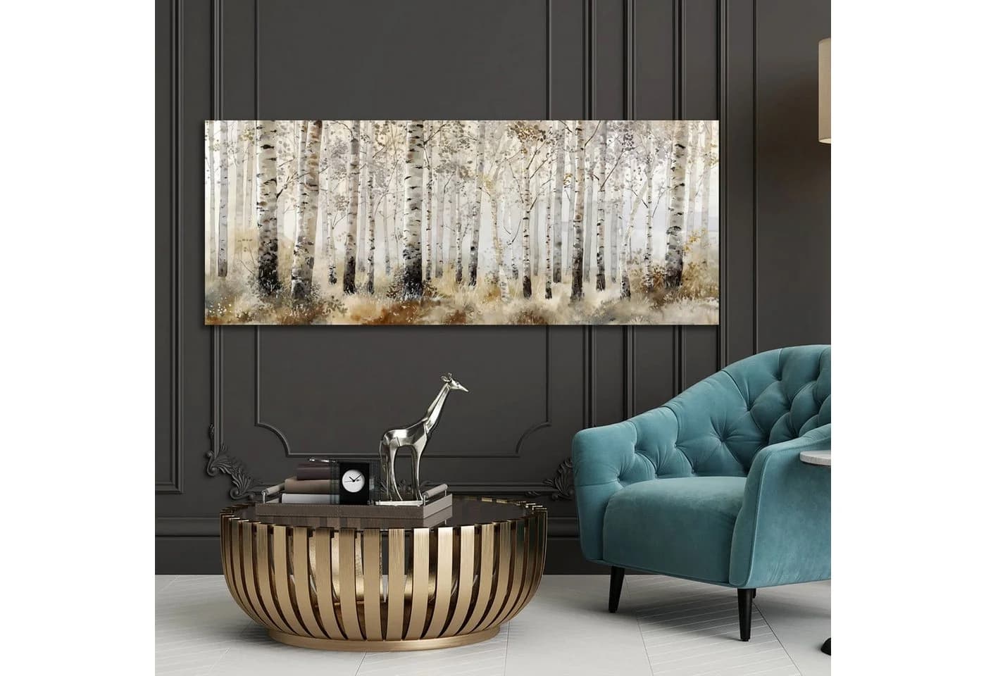 Artedinoi Leinwandbild Birkenwald Panorama Naturmotiv - Bild 3