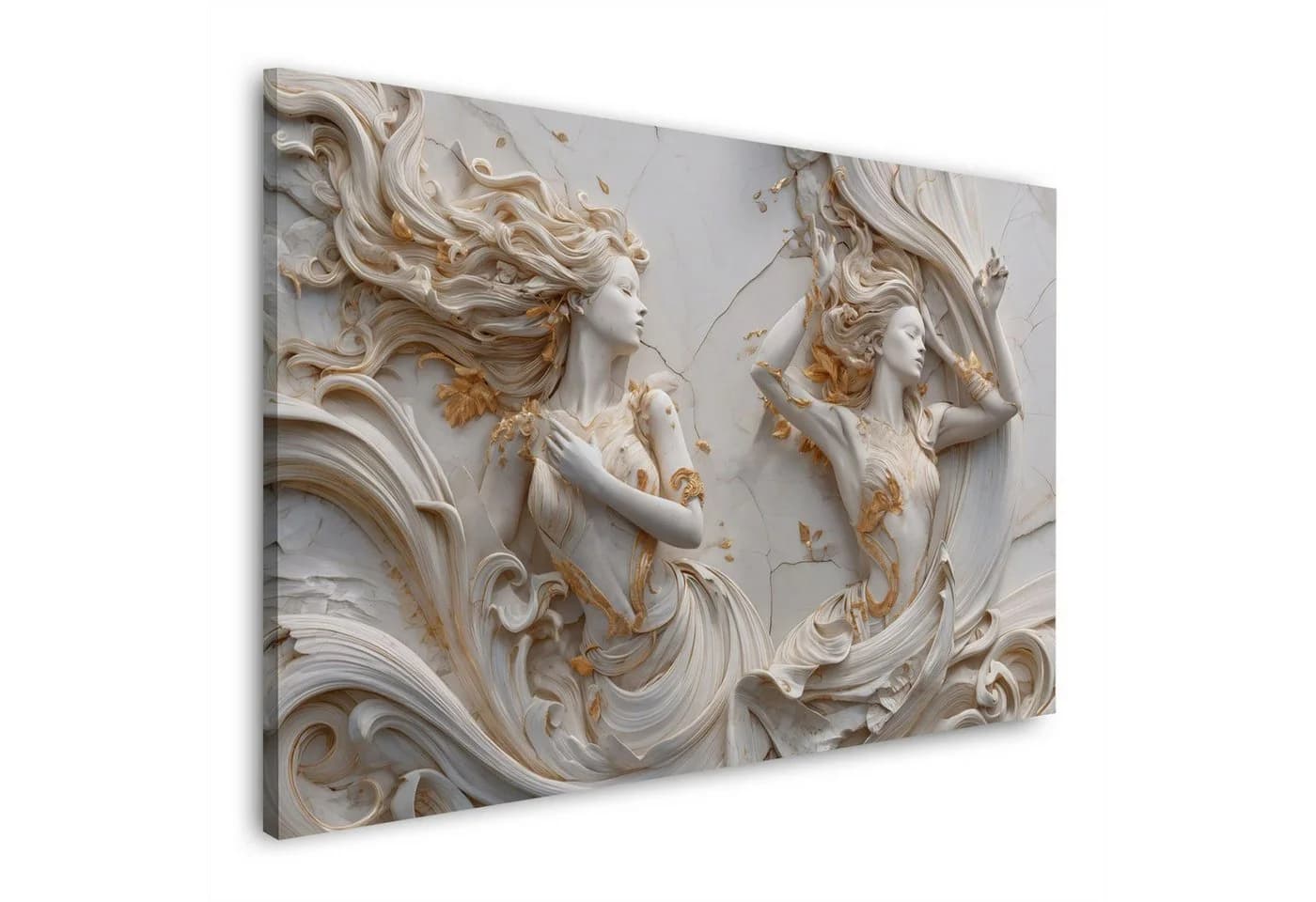 Artedinoi Leinwandbild Frauen fließende Haare Gold Beige - Bild 2