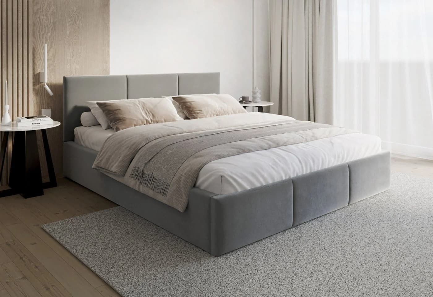 FDM Polsterbett BELORA Modern Bettkasten Velours Bezug - Bild 2