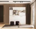 QMM TraumMöbel Schrankbett SBH 90x200 mit Aufsatz und Schränken weiß Bild 1