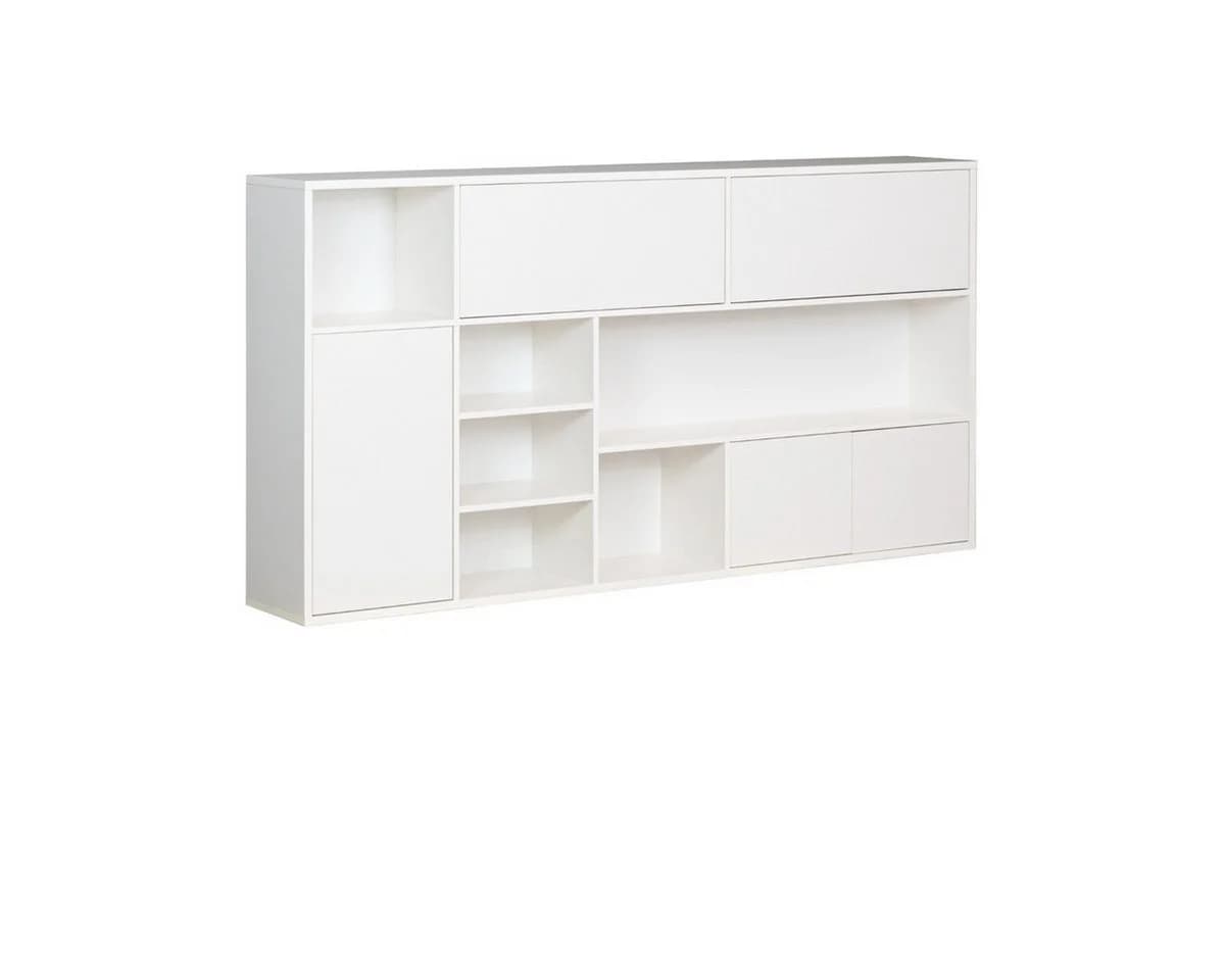 QMM TraumMöbel Schrankbett SBH 90x200 mit Aufsatz und Schränken weiß - Bild 5