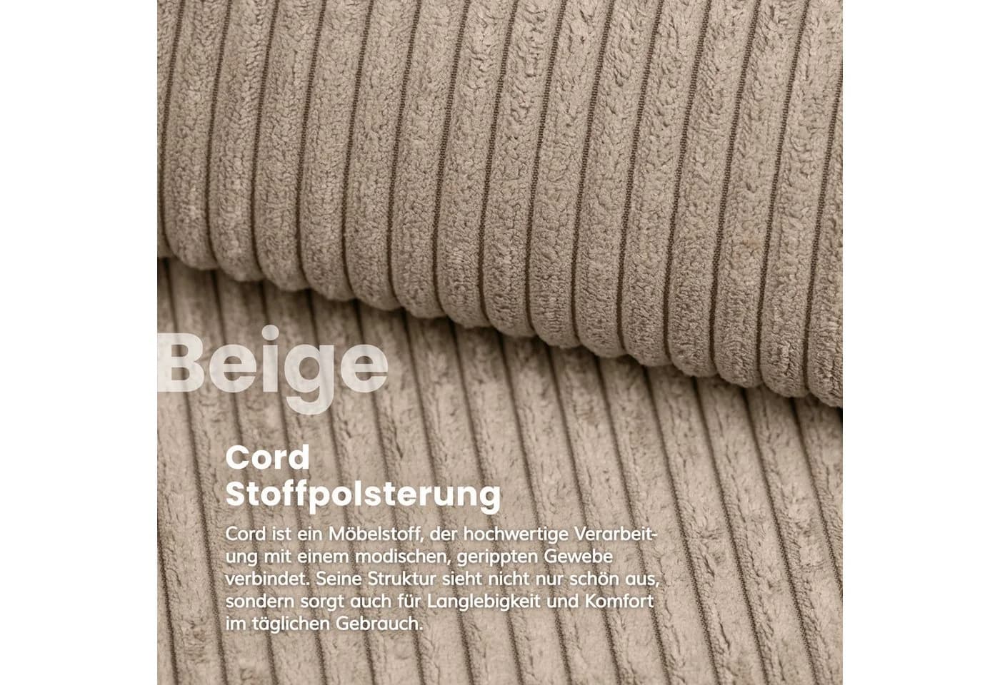 FDM Polsterbett ALMADA mit Bettkasten und Cord-Bezug - Bild 5