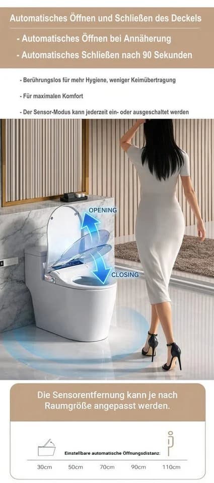 Leeventus MYN01 Dusch-WC-Sitz mit Fernbedienung Weiss