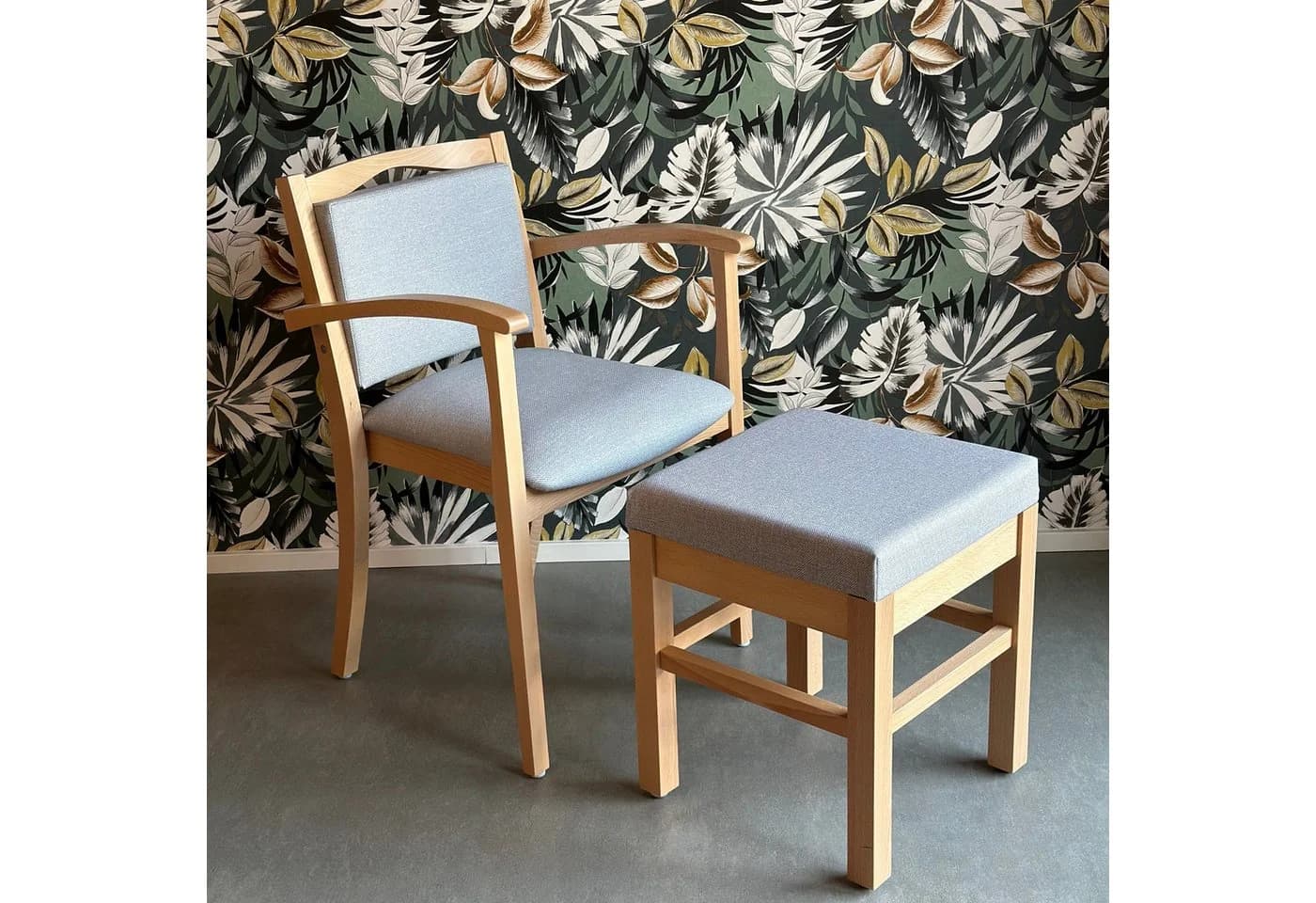 einrichtungsdesign24 Schwerlasthocker Alexander Beige Massivholz - Bild 4