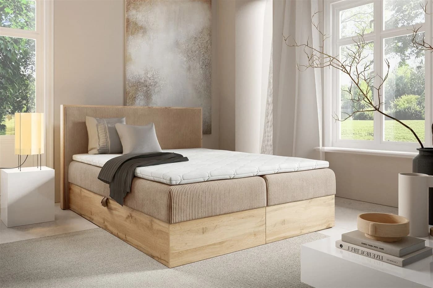 Fun Möbel Boxspringbett ROLAND PREMIUM mit Bettkästen und Matratze - Bild 2
