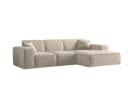 Fun Möbel Ecksofa CELES PREMIUM Opera Velvet Beige mit Ottomane Bild 1