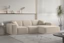 Fun Möbel Ecksofa CELES PREMIUM Opera Velvet Beige mit Ottomane Bild 2