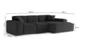 Fun Möbel Ecksofa CELES PREMIUM Opera Velvet Beige mit Ottomane Bild 4