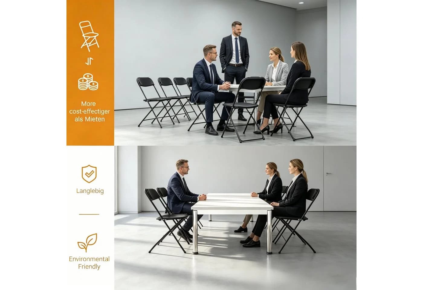 LEADZM Klappstuhl Schwarz 2er Set - Bild 3
