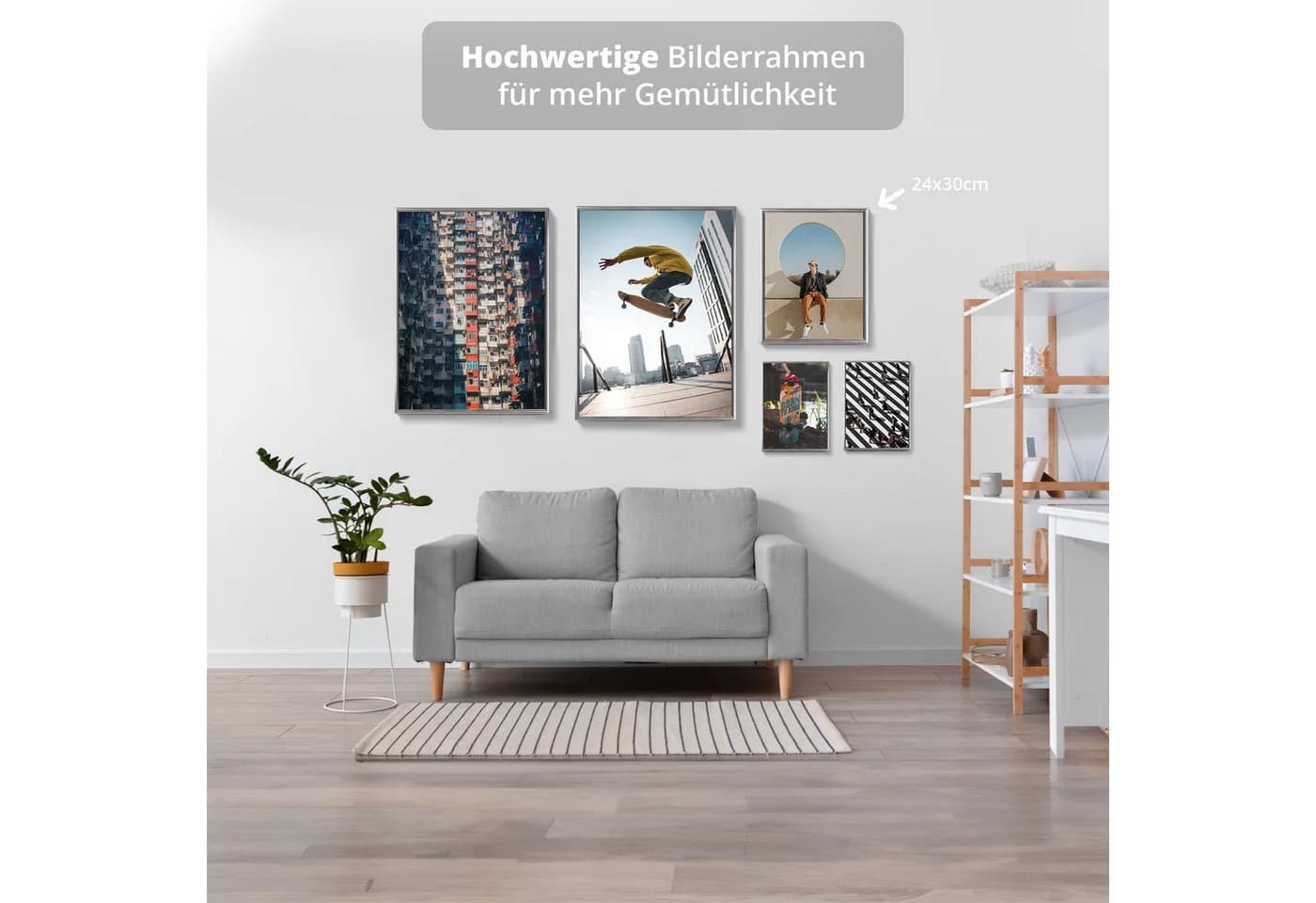 KHG Bilderrahmen Silber 24x30 cm mit Glasfront - Bild 3
