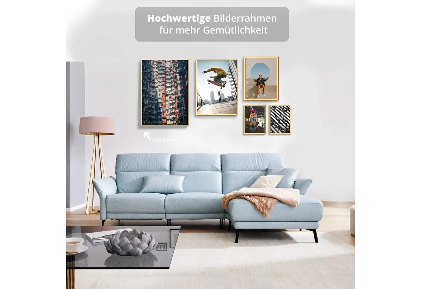 Bilderrahmen Kyoto Gold Kunststoff Glas Rechteckig 50x70 cm - Bild 3