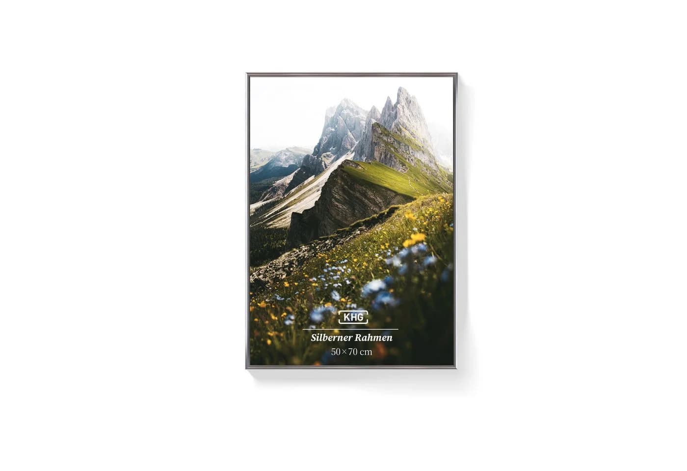 KHG Bilderrahmen 50x70 cm Silber mit stabiler Glasfront - Bild 2