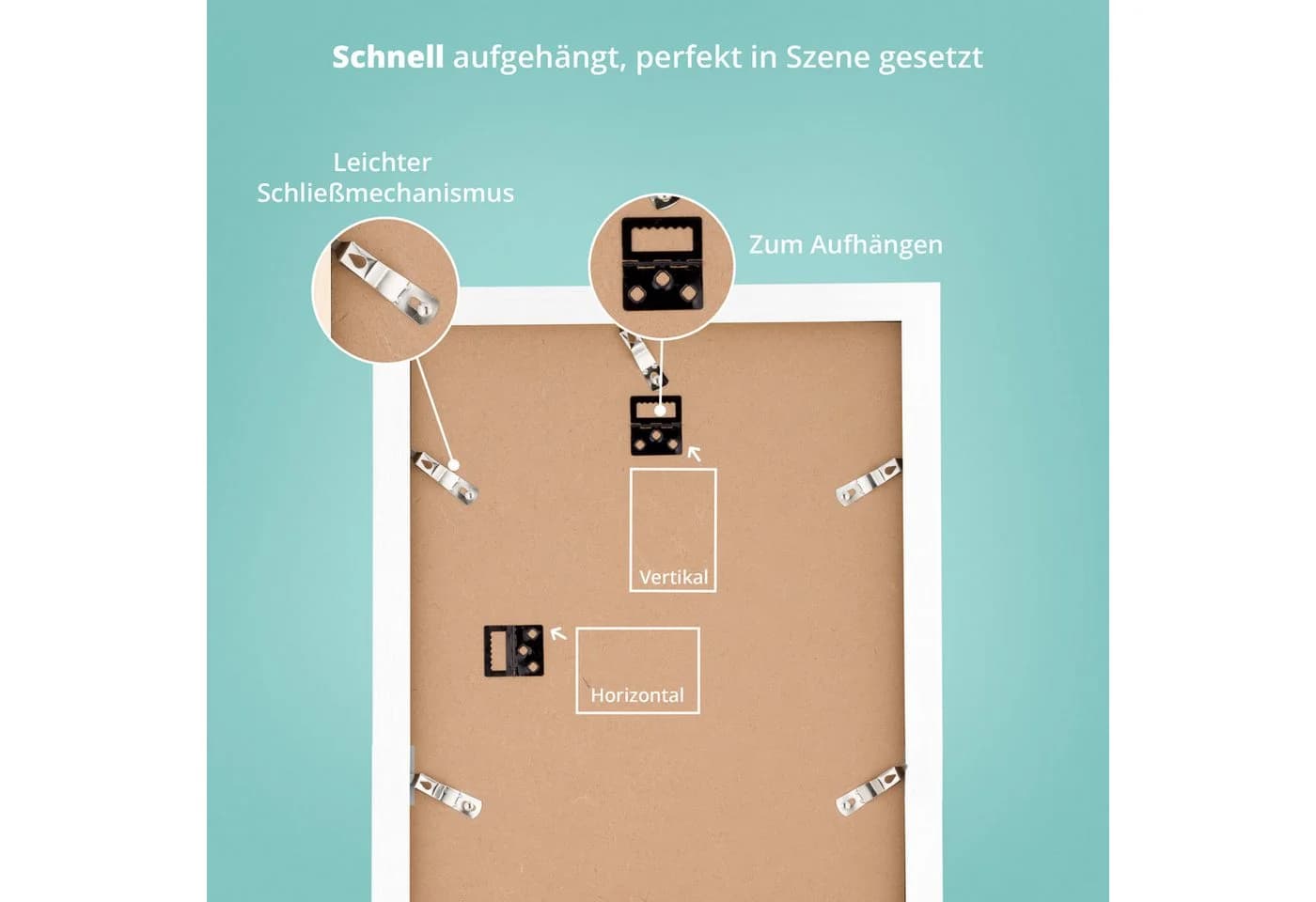 KHG Bilderrahmen Weiß mit Glasfront und Passepartout - Bild 5