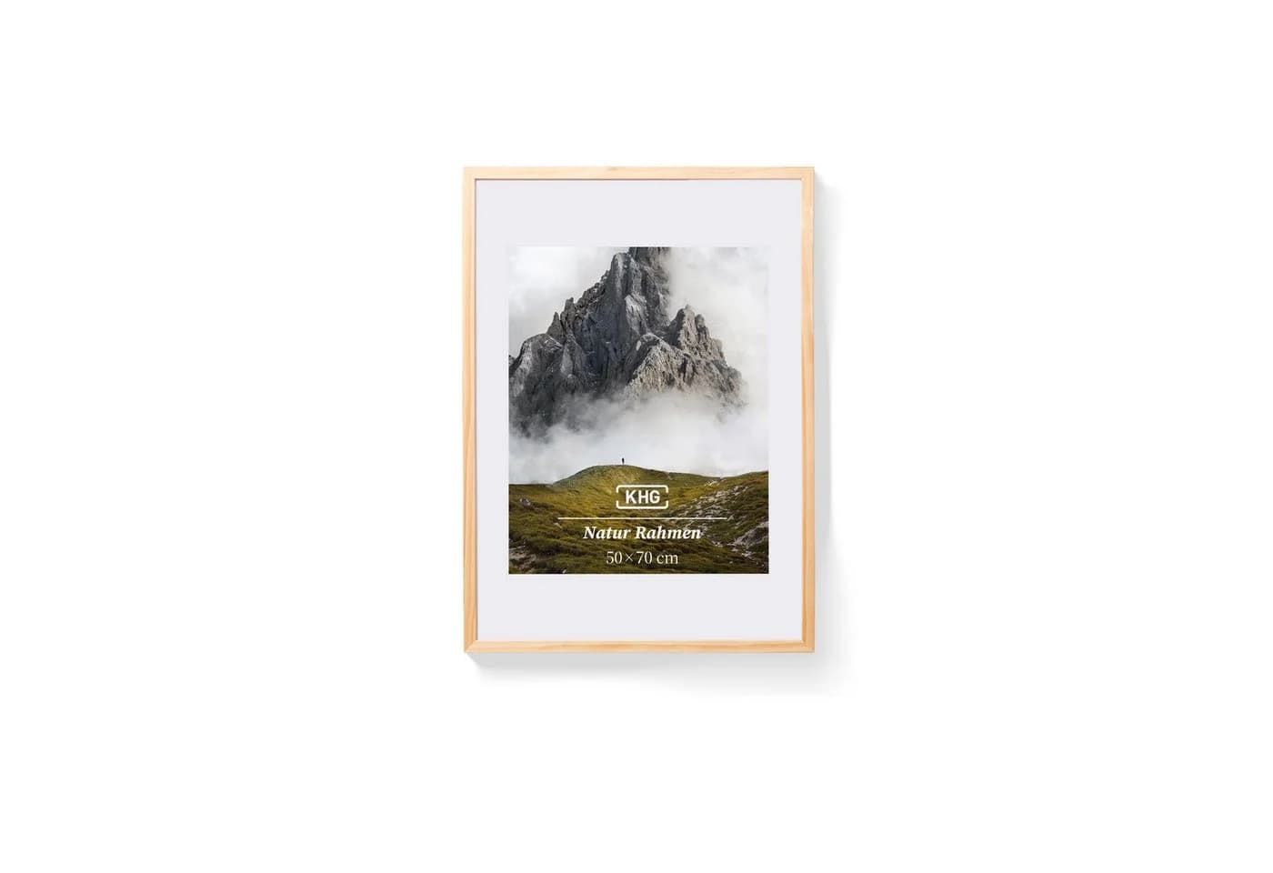 KHG Bilderrahmen 50x70 cm Natur MDF Holz mit Glasfront - Bild 2