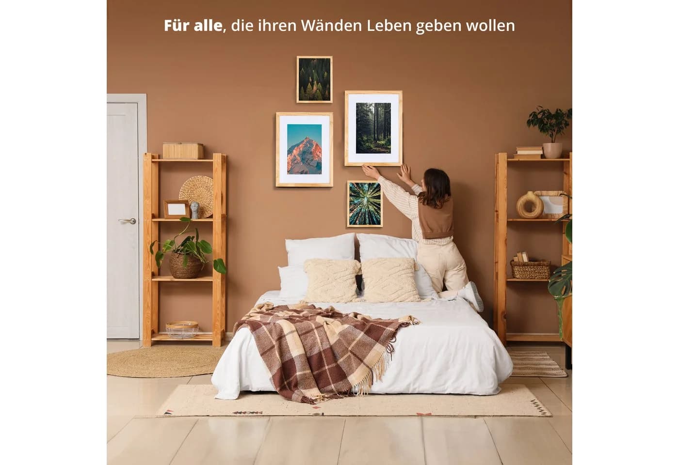 KHG Bilderrahmen 50x70 cm Natur MDF Holz mit Glasfront - Bild 4