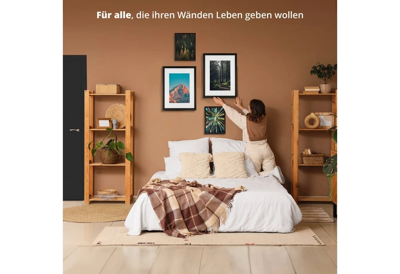 KHG Bilderrahmen 60x80 cm Schwarz mit Glasfront und Passepartout - Bild 4