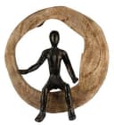 MF Dekoobjekt Ascendia Skulptur Dreiteilig Bronze & Mangoholz Bild 5