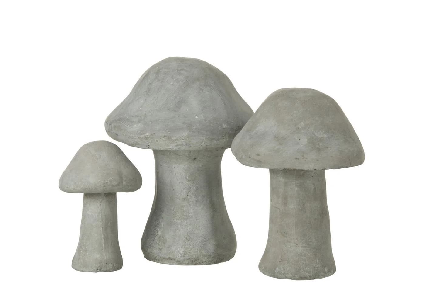 J-line Gartenfigur Pilz Set Grau Zement 3-teilig - Bild 2