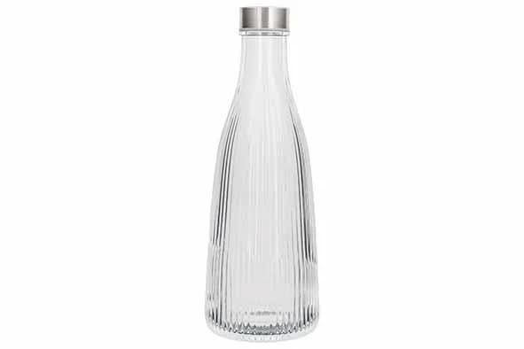 Flasche ALTA Glas geriffelt mit Deckel Geschenkbox