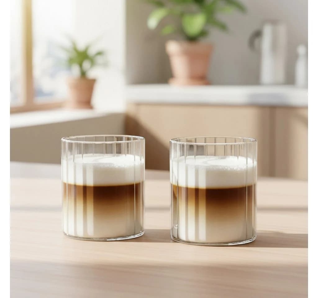 EKA Gläser-Set Stripe Short 2-tlg. Glas Transparent