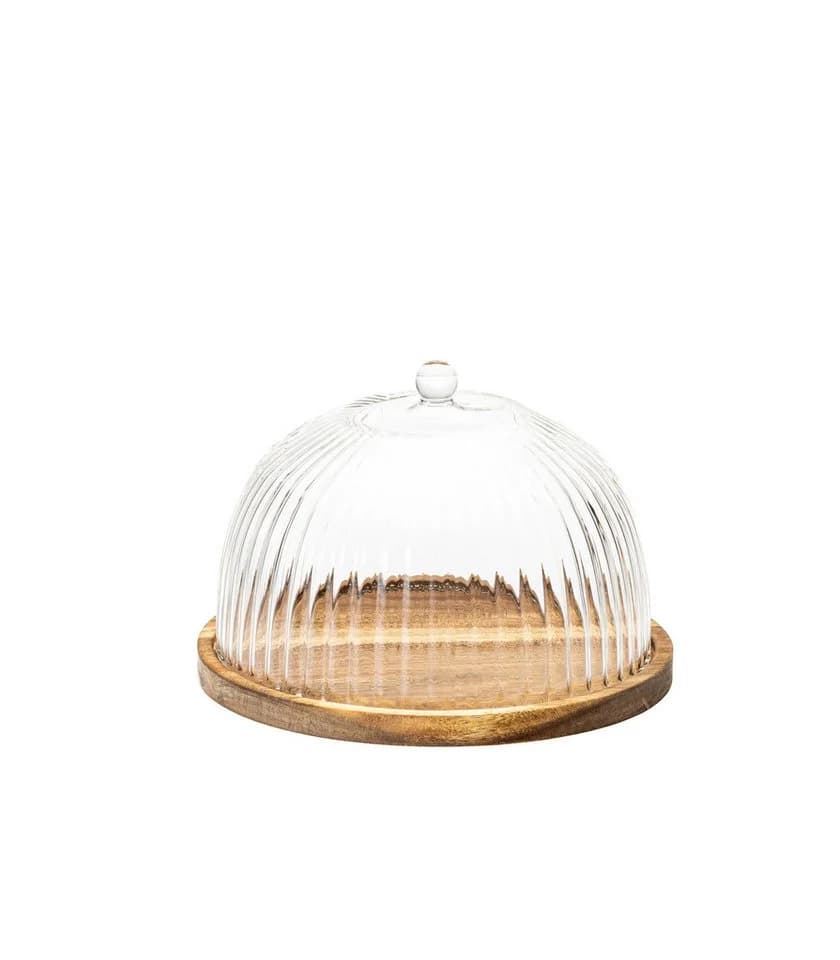 EKA Servierschüssel Akazien Servierglocke Stripe Glas 2-teilig - Bild 2