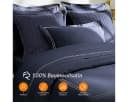 Pure cottom Satin-Bettwäsche Weiß/Dunkelblau Baumwollsatin Bild 2