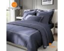 Pure cottom Satin-Bettwäsche Weiß/Dunkelblau Baumwollsatin Bild 3
