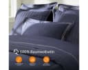 Pure cottom Kissenbezug 2er Set Baumwollsatin Weiß/Dunkelblau Bild 1