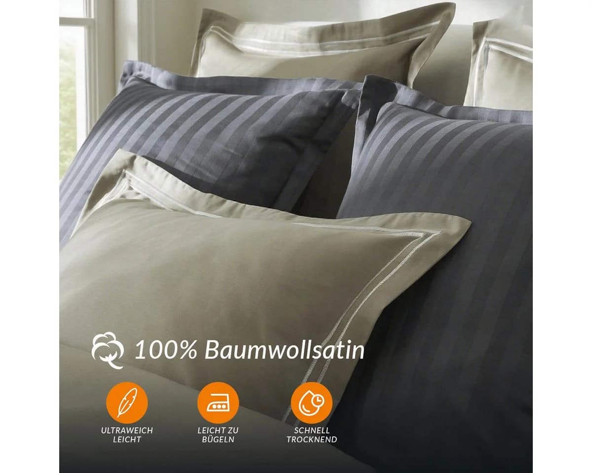 Pure Cotton Kissenbezug 2er Set Baumwollsatin in verschiedenen Farben, verschiedene Größen