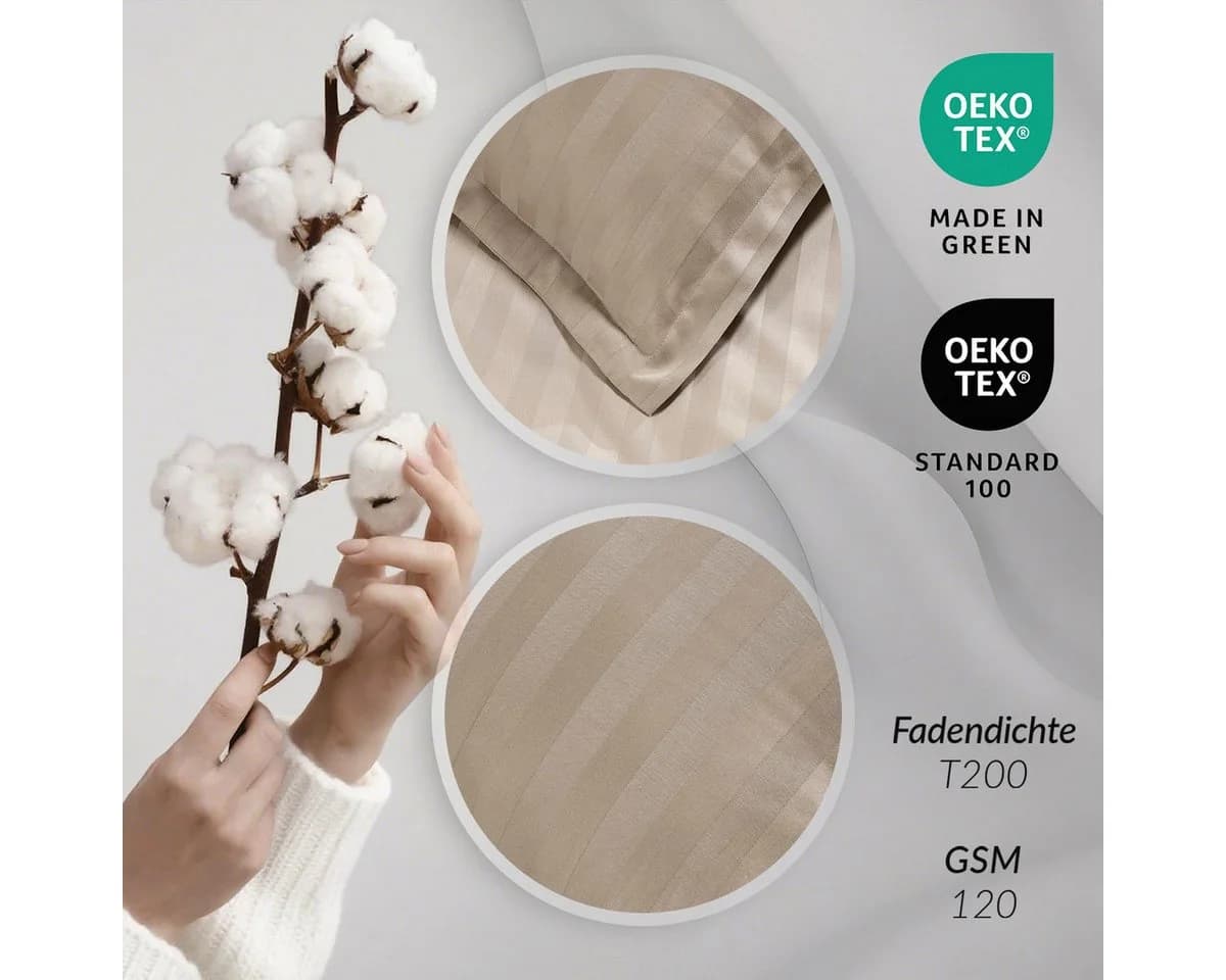 Pure cottom Bettlaken Baumwollsatin Beige - Bild 4