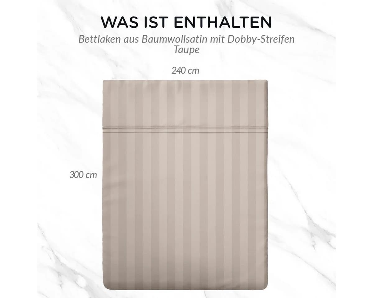 Pure cottom Bettlaken Baumwollsatin Beige - Bild 5