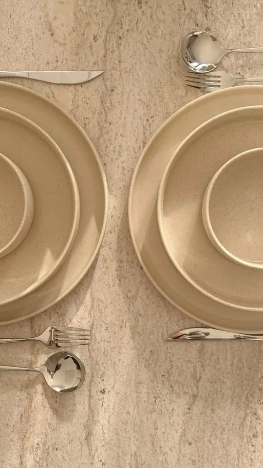 EKA Geschirr-Set Granit Beige 25-tlg. Steingut Teller-Set - Bild 3