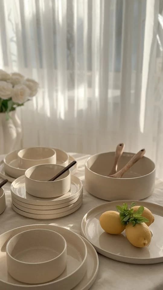 EKA Geschirr-Set Granit Beige 25-tlg. Steingut Teller-Set - Bild 4